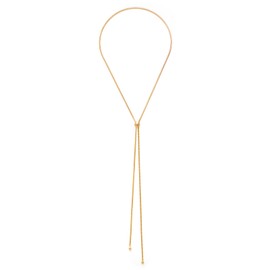 MIJENITI Lariat Gold Necklace for Women Y-Shaped Pendant Chain Adjustable Gold Long Necklaces Thin Jewelry