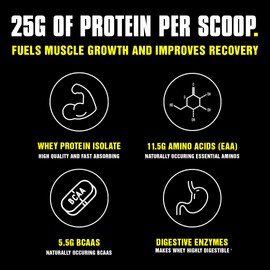 Animal Whey Isolate Whey Protein Powder – Isolate Loaded for Post Workout and Recovery – Low Sugar with Highly Digestible Whey Isolate Protein - Vanilla - 4 Pound (Pack of 1) (Packaging May Vary)