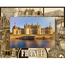 Saddle Mountain Souvenir France Laser Engraved Wood Picture Frame Landscape (5 x 7)