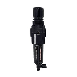 Norgren Excelon Combo Filter/Regulator, 1/4" NPT, Knob Adjust, Manual 1/4 Turn Drain, Short Metal Bowl, 40-Micron, Relieving, 5-150psi, No Gauge