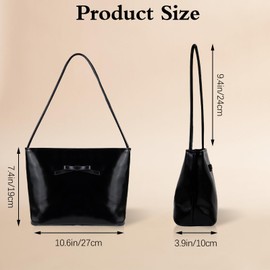 Energather Womens Tote Bag, PU Leather Tote Bag Handbags for Women and Girls, Stylish Womens Work Bag Tote Bag with Zipper (black)