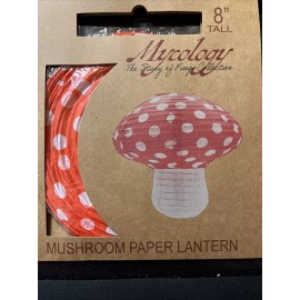 None Mushroom Shaped Lantern Portable Paper Lantern Outdoor Decor 8”