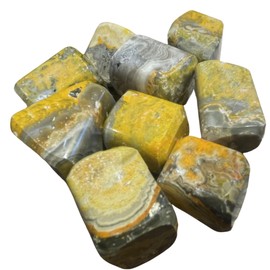 BellaMira Bumblebee Jasper Tumblestone Healing Crystal, Single Polished Stone, Healing Crystal for Emotional Balance, Stress Relief, Enhances Focus and Clarity, Spiritual Growth and Grounding