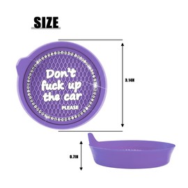 Zpana 4PCS Bling Car Cup Holder Coaster, Anti-Slip Silicone Vehicle Insert Mat with Crystal Rhinestone, 2.75 Inch Diamond Auto Drink Cup Coasters Accessories, Universal Fit (Purple)