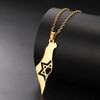 VASSAGO Israel Palestine Map Necklace for Women Men Stainless Steel