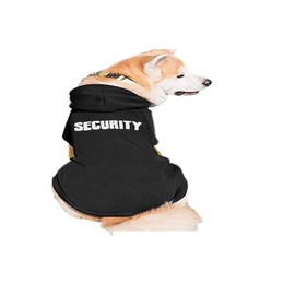 Dog Hoodie Security Pet Clothing Dog Shirt Warmer Jumper Cotton Jacket Coat Small Dog Medium Dog (Black, 2XL)