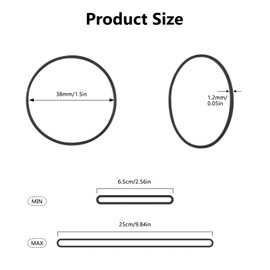 Rubber Bands Black Rubber Elastic Bands 400PcsThick Natural Rubber Bands Heavy Duty Strong Elastic Bands for Tie Dye, Hair Home, Pens, Crab,Catapults, Bills, Bank Paper, Office Supplies(38mm)