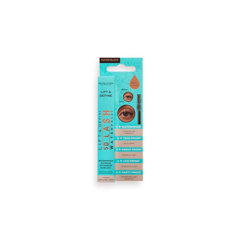 Revolution Beauty London 5D Lash Waterproof Mascara, Add Volume, Impact