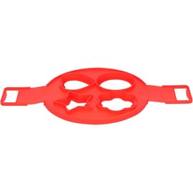 Molde Reutilizable para Hacer Huevos Sartén Antiadherente Utensilios de Cocina para Desayunos Silicio Orgánico Rojo Herramienta para Hornear de 4 Unidades (Estilo 2)