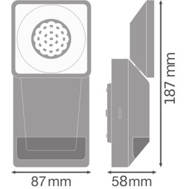 Ledvance LED Floodlight, Light for Outdoor Use, Warm White, 151 mm x 56 mm x 205 mm, Endura Pro Flood, dark grey, 8W