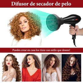Difusor Secador, Difusor para Cabello Portátil y Plegable, Herramientas de Peluquería de Silicona Alta Temperatura Diámetro Interfaz 40-50 mm, Adecuado Peinados Rizados u Ondulados.(Negro)