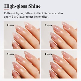 Imtiti Nude Gel Polish, 15ML Sheer Neutral Jelly Nail Polish, Translucent Spring Summer Nail Polish for Nail Art DIY Manicure