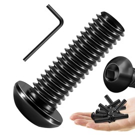 Pack of 20 M4 x 20 mm Rounded Head Screws Hexagon Socket Button Head Screws Stainless Steel A2 Screws Black with Allen Key