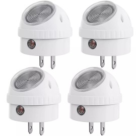 DEWENWILS Plug in Light Sensor Night Light Warm White LED Bedroom Lights 4 Pack