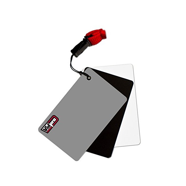Vidpro White Balance 3 Card Set with Lanyard Strap 2"x3"