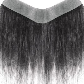 Tupé de cabello para hombres, cabello humano para la frente, reemplazo de línea del, tupé sin costuras, pieza en forma V para hombres, frente, para
