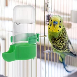 Littryee Dispensador de Agua para pájaros | Fuente de Agua Colgante de autoabastecimiento de 200 ml,Cage Clean Cup Waterer, Dispensador de Comida para Loros, Accesorios para jaulas de pájaros
