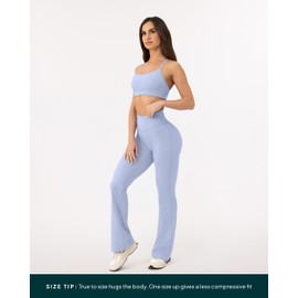 PAVOI ACTIVE High Waisted Flare Leggings for Women - Buttery Soft Full Length Workout Flared Wide Leg Yoga Pants - FlexFlow, Medium, Seabreeze