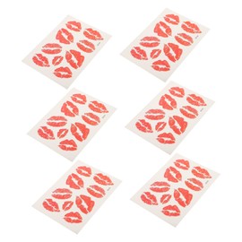 IWOWHERO 6pcs Temporary Lips Tattoo Stickers for Prank Body Decorations Permanent Safe Material