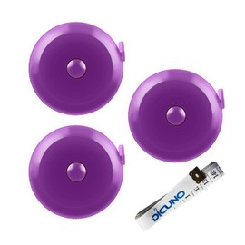 DiCUNO 60-Inch 1.5 Meter Soft and Retractable Measuring Tape, Pocket, Body Tailor Sewing Craft Cloth Dieting Tape Measure (3 Pcs of Purple with One Soft Tape)