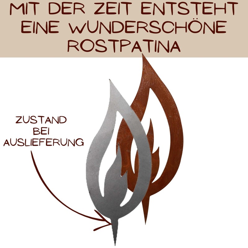 Rostikal Set of 10 Metal Decoration Set Flames 5 cm