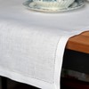 Linen & Cotton Luxury Hemstitched Table Runner FLORENCE, 100% Linen