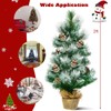 GYMAX 2FT Artificial Christmas Tree, Mini Tabletop Christmas Tree with