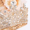 Aprince Dark Gold Round Crystal Tiaras and Crowns for Women,