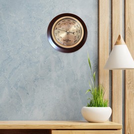 Vaveren Wall Mounted Barometer Hanging Analog Weather Station Easy Reading Living Room Dia 7" Pressure Gauge for Boating Marine Yacht