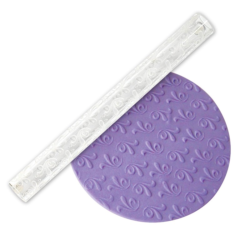 JEM Scroll Roller Textured Rolling Pin, Short