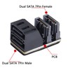 CERRXIAN 90 Degree Duale SATA 7PIN Male to Dual Female