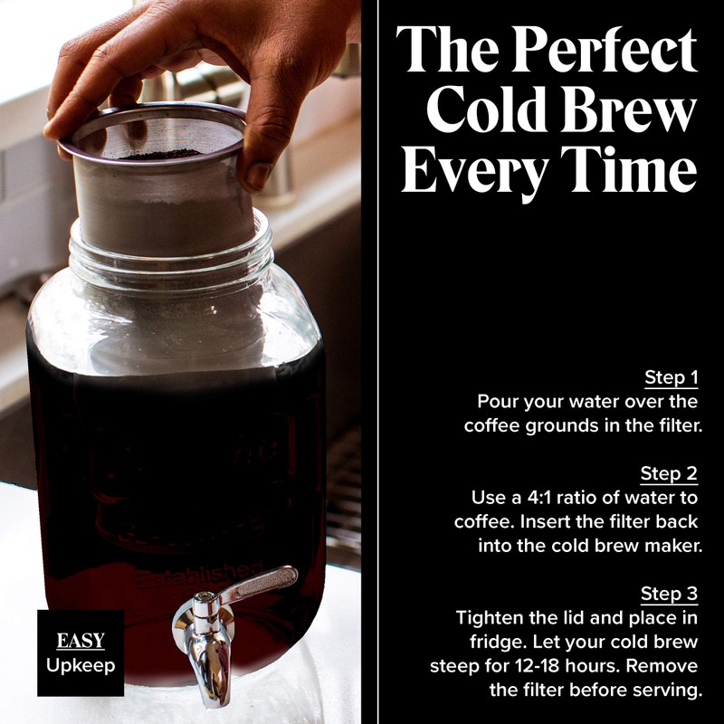 Willow & Everett Cold Brew Coffee & Iced-Tea Maker Pitcher,