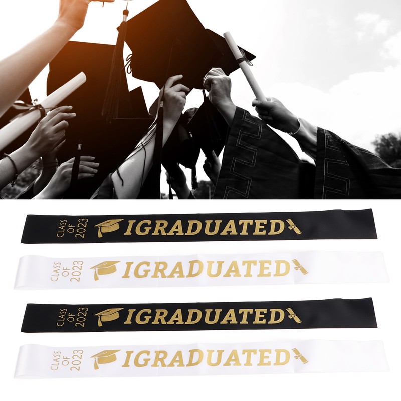 5 Sets Graduation Sash Polyester Party Congratulation with Letter Keepsake