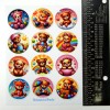 Stickasaurus Wrecks Colorful Teddy Bears Round Stickers Sheet