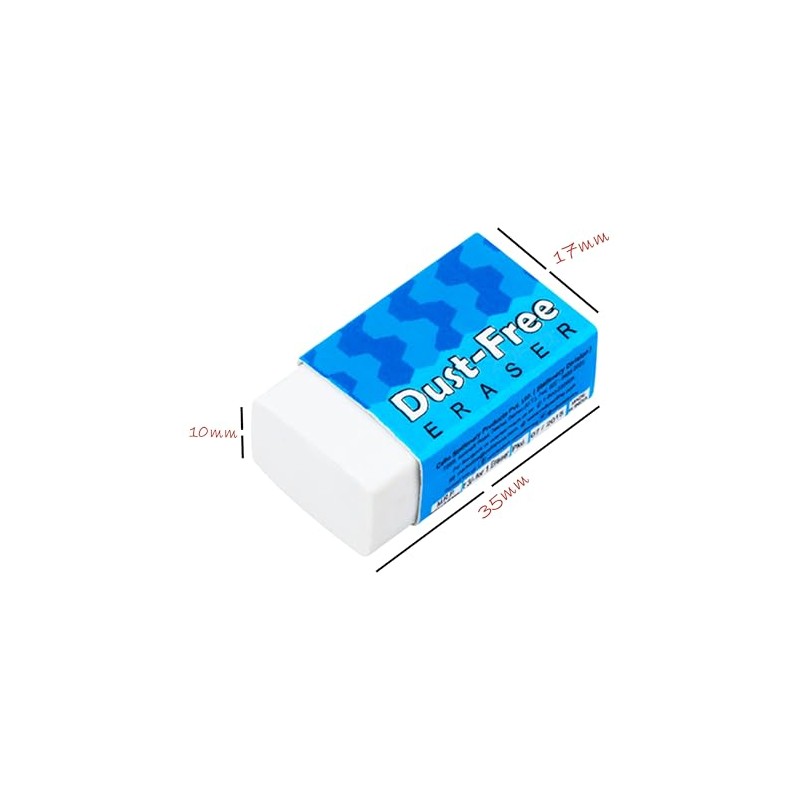DUST-Free Pencil Erasers, Medium, Pack of 20, Multipack, White Colour