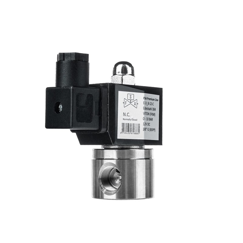 FSA Viton Solenoid Valve 304 3/8 Inch 12 V DC