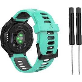 ZACLAY Band Compatible with Garmin Forerunner 735XT/220/230/235/235 Lite/620/630,Soft Silicone Replacement Watch Strap for Garmin Approach S20 S5 S6 Smart Watch,Adjustable Sport WatchBand (TEAR BLACK)