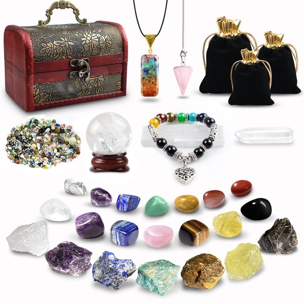 Set of 33 Crystal Healing Stones, Healing Crystals Gemstones, 7