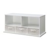 Stackable 5 Shelf Storage Organizing Cubby with 3 Fabric Baskets