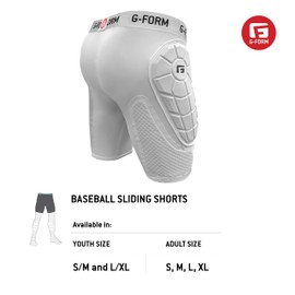 G-Form Heist Softball Sliding Short, White, Adult Medium