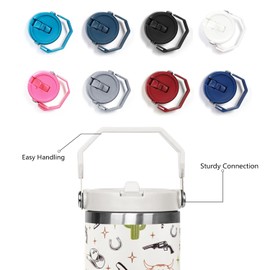 qwpmvhsak 30oz Western Flip Tumbler with Handle lid and Straw,Cow Skull CoffeeTravel Mug Cup Water Botter,Western Stuff Decor Accessories