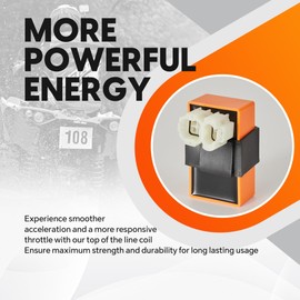 HANQIMOTO GY6 150cc Ignition Coil Kit with 6 Pin AC CDI Box Spark Plug & Oil Filter for 150cc 125cc 50cc 4-stroke Engines Scooter ATV Go Kart Moped Quad Go Kart Pit Dirt Racing Bike High