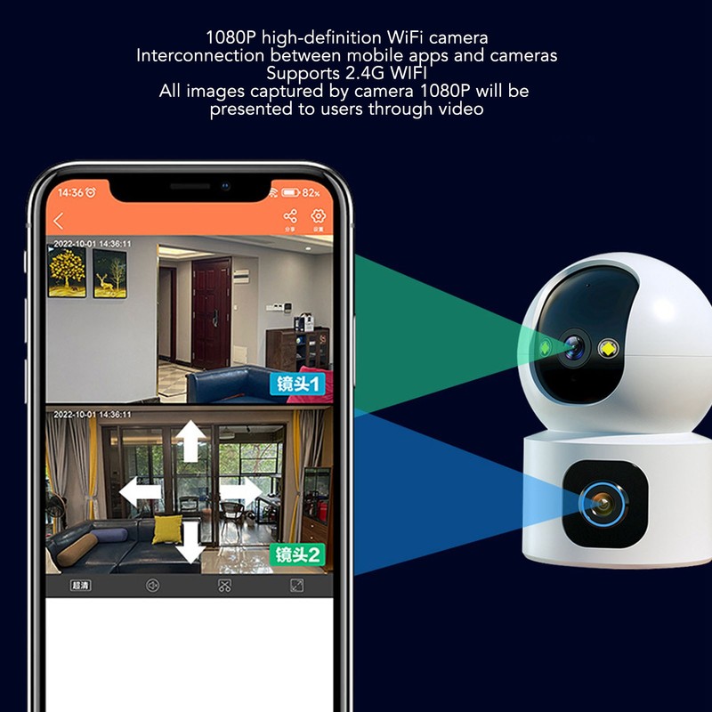 Smart Security Camera Night Vision 360 Degrees HD Camera Durable