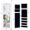 Salches Wall Door Mounted Jewelry Armoire, Mirrored Jewelry Cabinet w/5