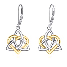 Celtic Knot Earrings for Women Sterling Silver Celtic Jewellery Heart Earrings Celtic Knot Gifts for Women