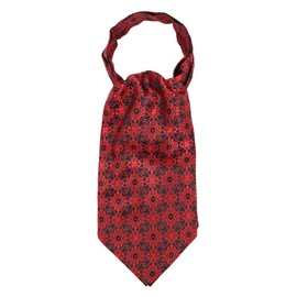 WANYING Men's Tie Scarf Ascot Tie Scarf Cravat Ties Simple Chic for Gentleman - Paisley, M01 Decorative Pattern Red & Black