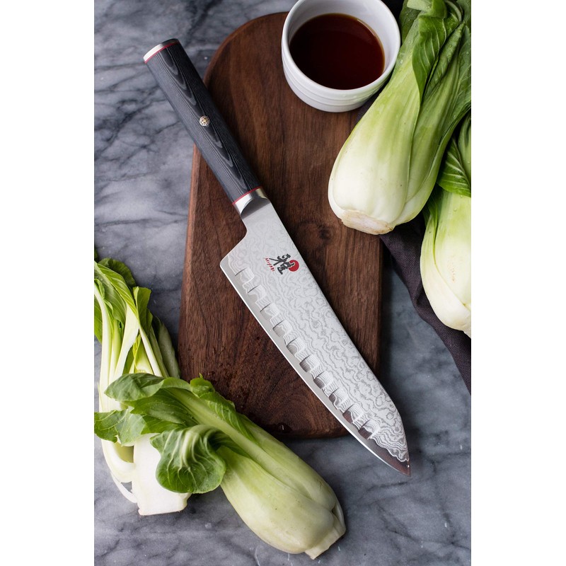 MIYABI Kaizen 7-inch Hollow Edge Rocking Santoku Knife