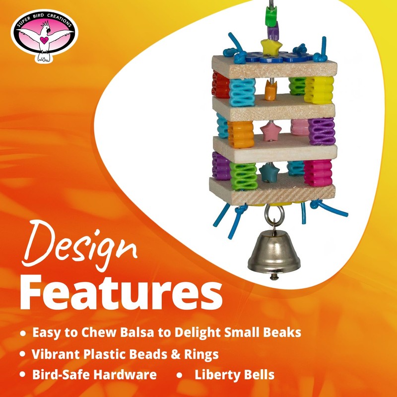 Super Bird Creations SB680 Balsa Stack Bird Toy, Small Bird
