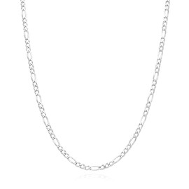 925 Sterling Silver 2.7mm Figaro Chain Necklace 16"-24", 16"