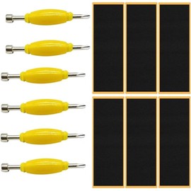 Jizlan 12 Pack Fingerboard Grip Tape Sticky Foam Sticker Replacement + Screwdriver Tool Nut Driver Replacement for Finger Skateboards Accessories